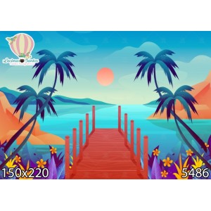 FUNDO FOTOGRÁFICO EM MALHA PRAIA REF.5486