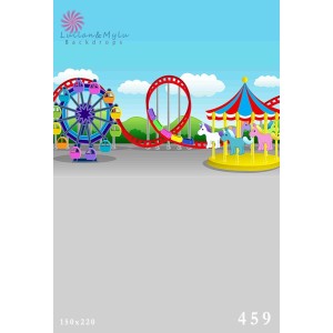 FUNDO FOTOGRÁFICO EM MALHA PARQUE DE DIVERSÃO REF.459